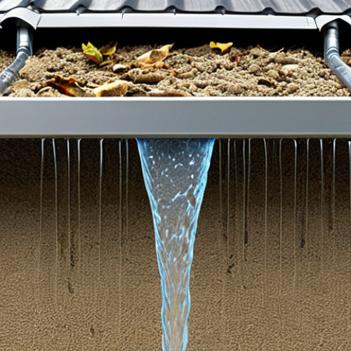 Home 24 **Image Prompt 1: The Transformation of Rainwater**
A visually engaging depiction of rainwater flowing from a Dutch rooftop gutter, transitioning through a series of transparent, modern filtration stages. Show initial "raw" water with visible impurities like leaves and sand, gradually becoming crystal clear as it passes through a multi-layered filter system. Include subtle visual cues of microscopic particles being removed. The setting is a clean, efficient utility space or an outdoor setup next to a house, emphasizing the clean water ready for use.